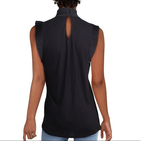 PLEATED MOCK NECK TANK TOP - Picture 2 of 2